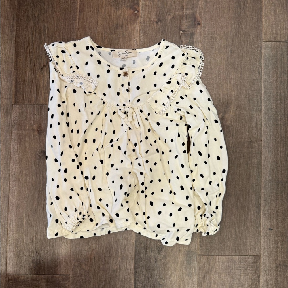 Polka Dot Blouse with Ruffle Details